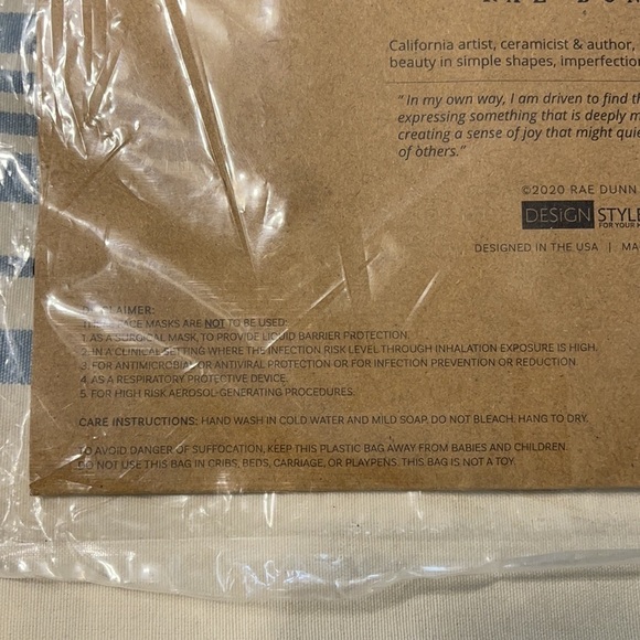 5 for $25 Rae Dunn‎ His Hers Reusable Face Masks Black NEW - Picture 6 of 8